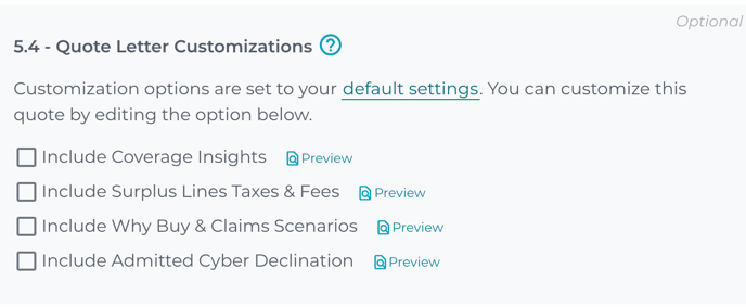 [DIAGRAM] Example of Corvus Quote Letter Customizations